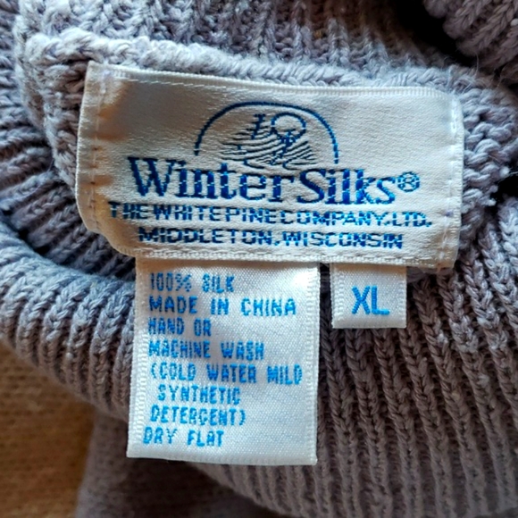 WINTERSILKS Vintage 100% Silk TurtleNeck Sweater Lavender XL NWT - Picture 2 of 9